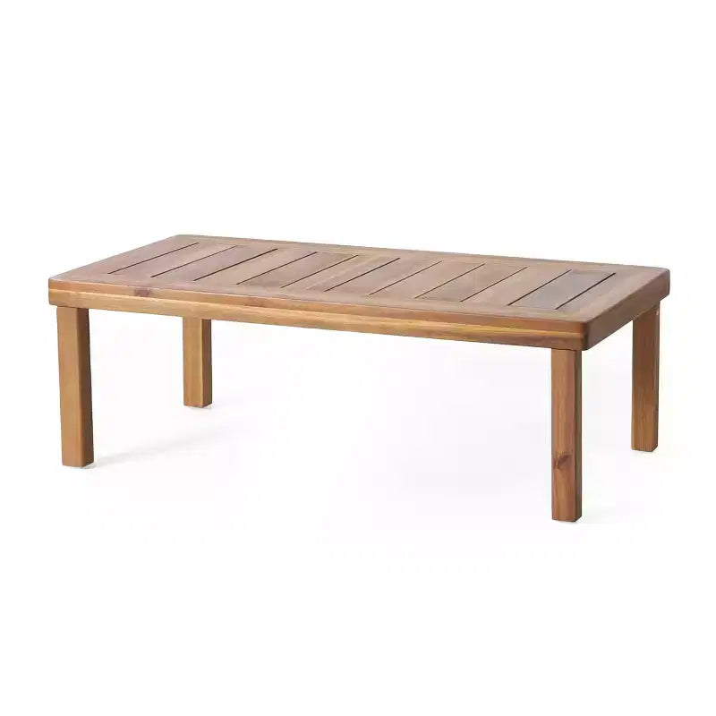 Christopher Knight Home Louver Ensemble deux pièces causeuse et table basse d'extérieur en acacia avec coussins