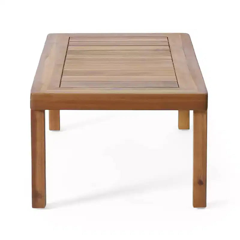 Christopher Knight Home Louver Ensemble deux pièces causeuse et table basse d'extérieur en acacia avec coussins