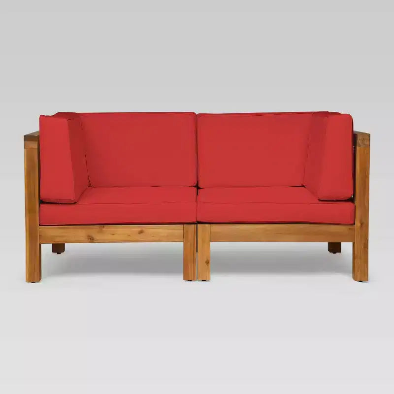 Christopher Knight Home Brava Ensemble modulable 3 pièces causeuse et table en acacia